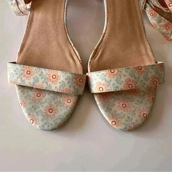 Anthropologie Floral Tie Up Heels Women’s size 8 Balletcore Boho Wedding Formal - Picture 4 of 14